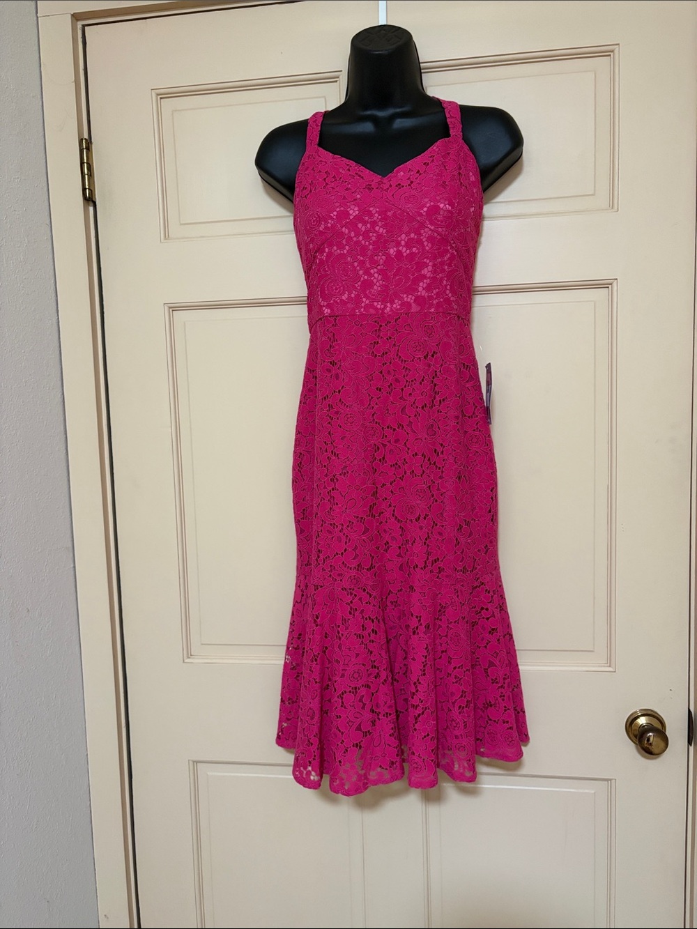 Chelsea28 Fuchsia Pink Lace Fit-and-Flare Dress $149 original price